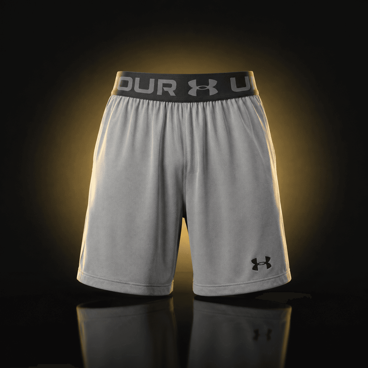 Short atlético gris con halo dorado