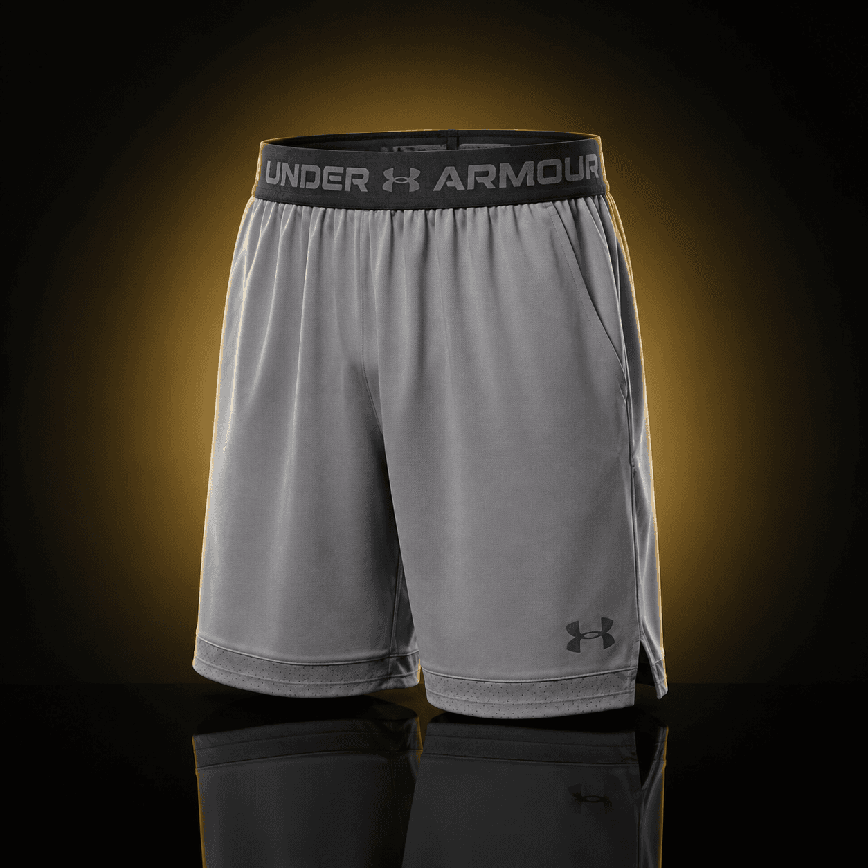 Short de entrenamiento gris con halo dorado