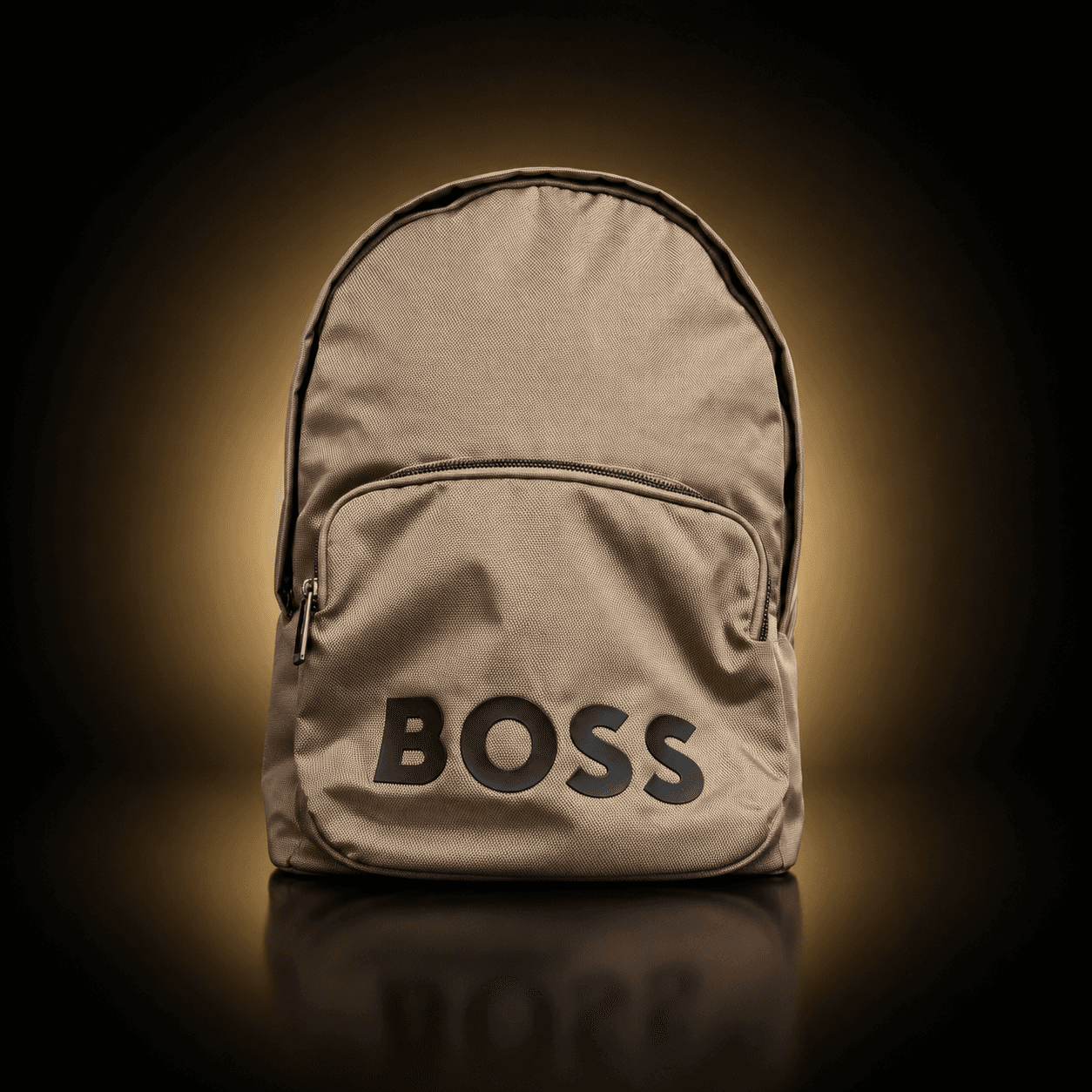 Bolso BOSS taupe con logotipo negro