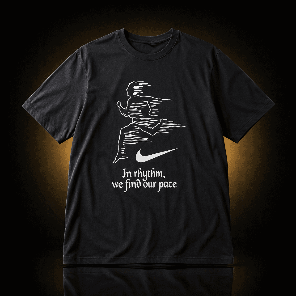 Camiseta Nike negra en ritmo