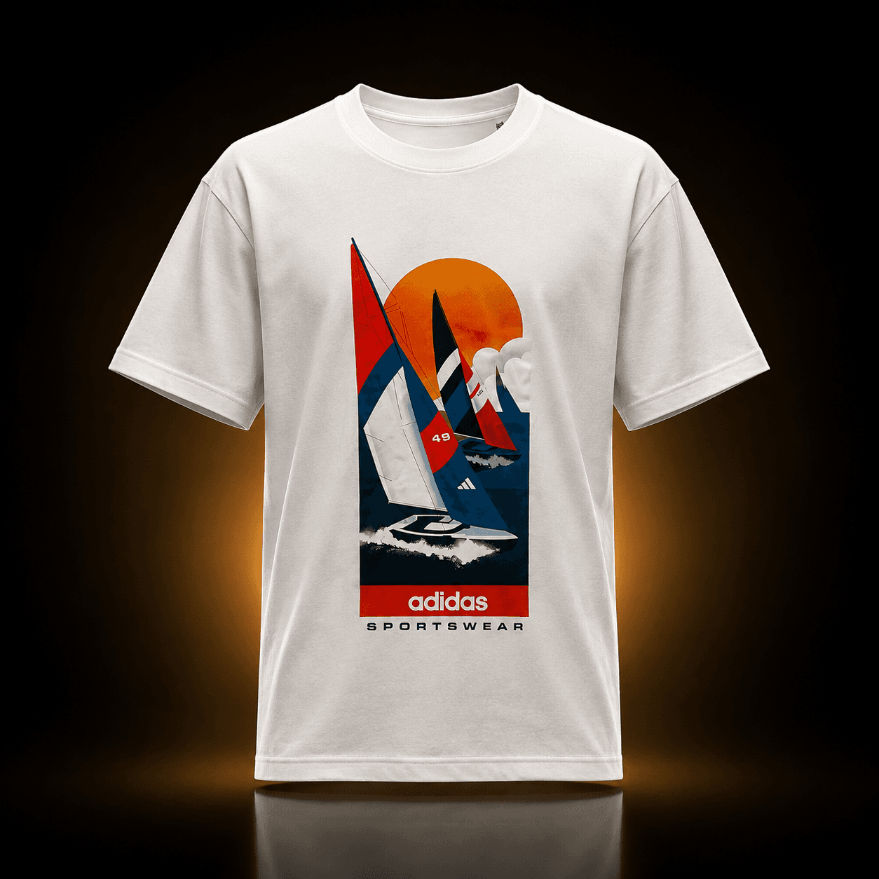 Camiseta Adidas blanca con velero